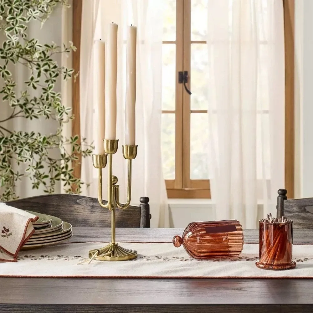 Ribbed Glass Cloche with Matches Brown - Hearth & Hand Magnolia, Target
